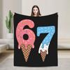 Смешное меме Six Seven 67 Флисовое одеяло Индивидуальные пледы для дома Отеля Дивана 150*125 см Покрывала