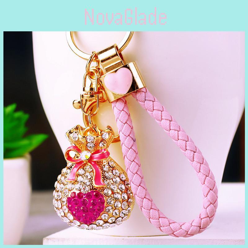 Брелок-талисман в форме сверкающего сердца для женщин, стильное металлическое кольцо для ключей, подарок