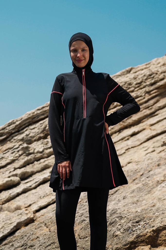 Женский Мусульманский Скромный Исламский Полный Чехол Буркини Пляжный Купальный Костюм Купальники Хиджаб Пляжная Одежда Купальник 3 шт.