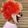Toothy Tongue Out Latex Halloween Mask Colorful Hair Ghost Festive Mask  Adult Cosplay