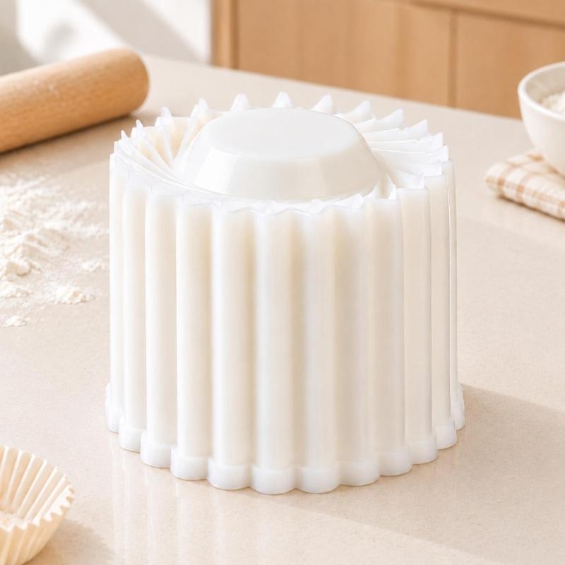 Detachable Mooncakes Molds with Manual Press Operation, Double Ended, Reversible Scalloped & Spirals Edges for Homemades Pastry Shaping Projects