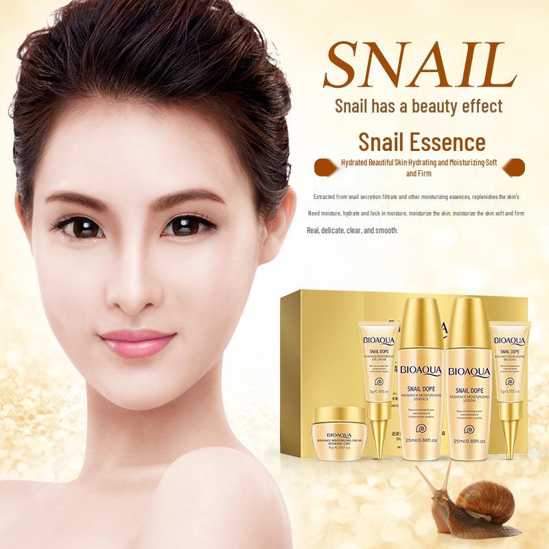 Дорожный набор из пяти средств для ухода за кожей BIOAQUA с муцином улитки - Увлажняющая и питательная косметика