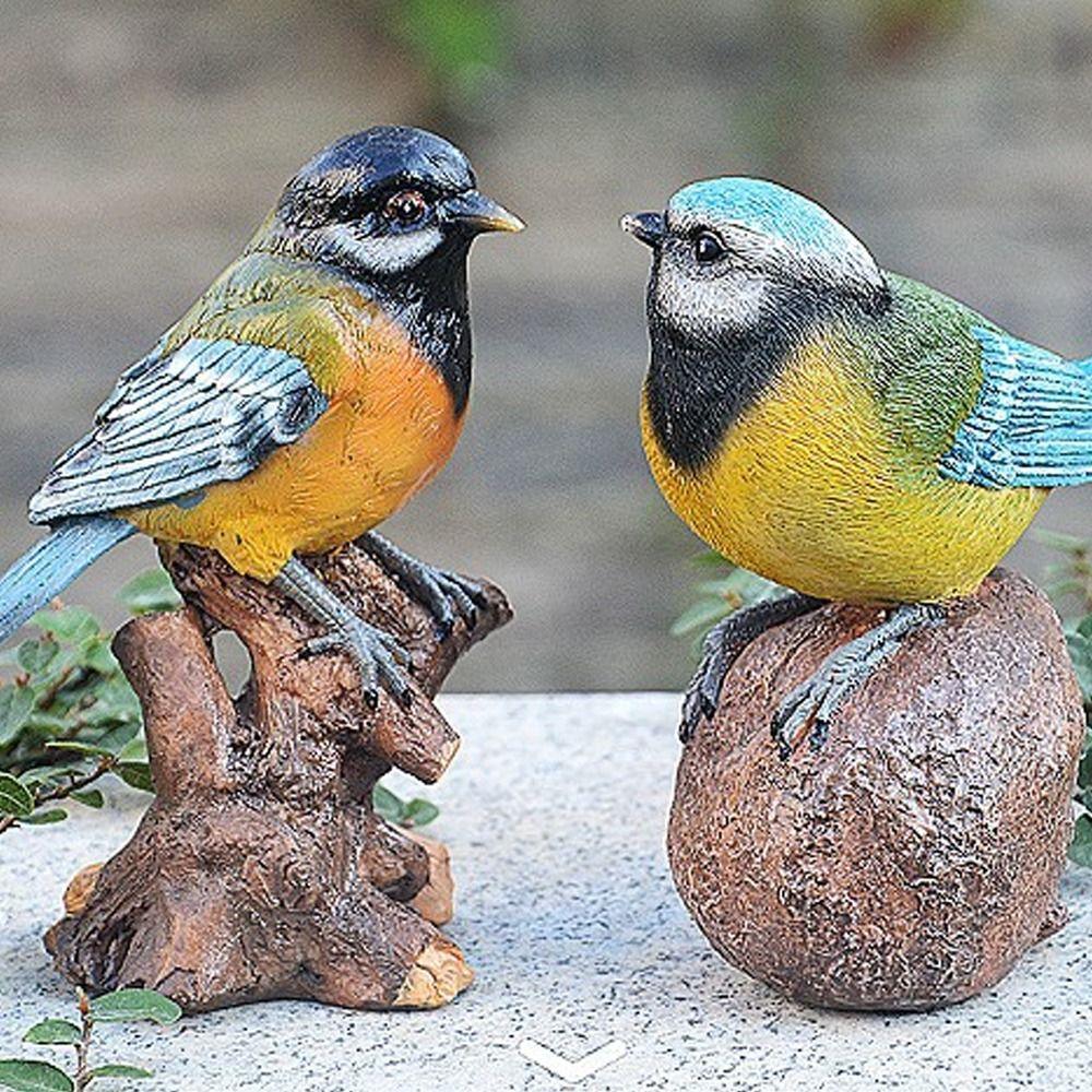 Vintage Garden Bird Sculpture Cute Bird Statue Durable Miniature Bird Figurine  Outdoor Patio Porch