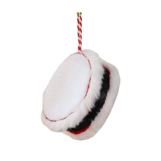 Christmas Drum Hanging Ornament for Tree Decoration Plush Fabric Texture Classic