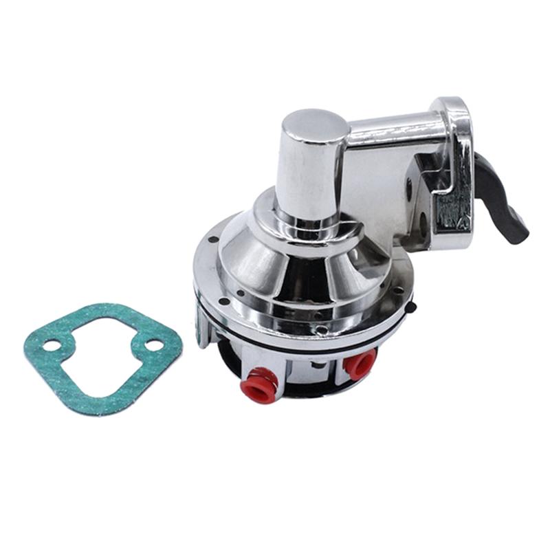AB61-For Chevy Small Block V8 Mechanical Fuel Pump - 2 Valve 80 GPH 8 PSI - SBC (262-400) Chrome Car Accessories