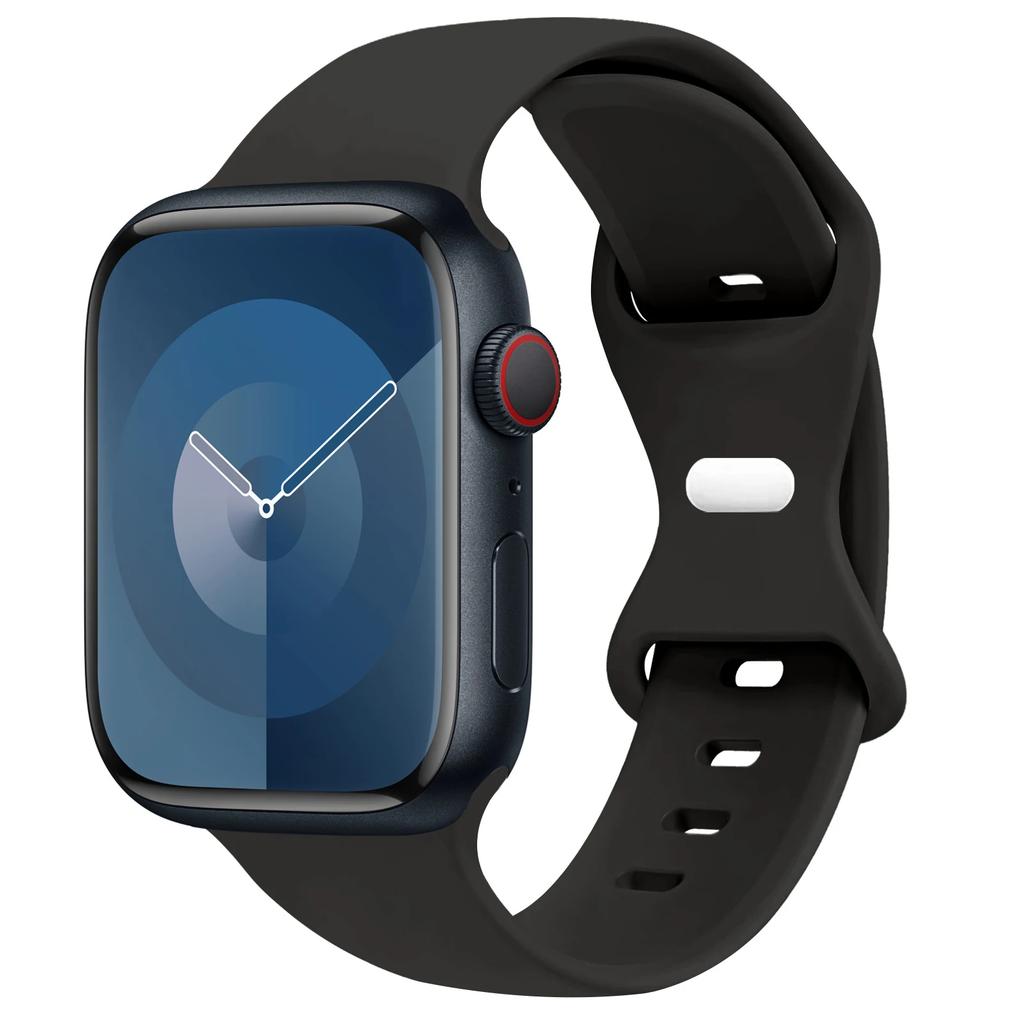 Силиконовый ремешок для Apple Watch 44 мм 45 мм 41 мм 40 мм 49 мм 42 мм 38 мм 46 мм, спортивный браслет для iWatch Series Ultra 2 SE 10 9 8 7 6 5
