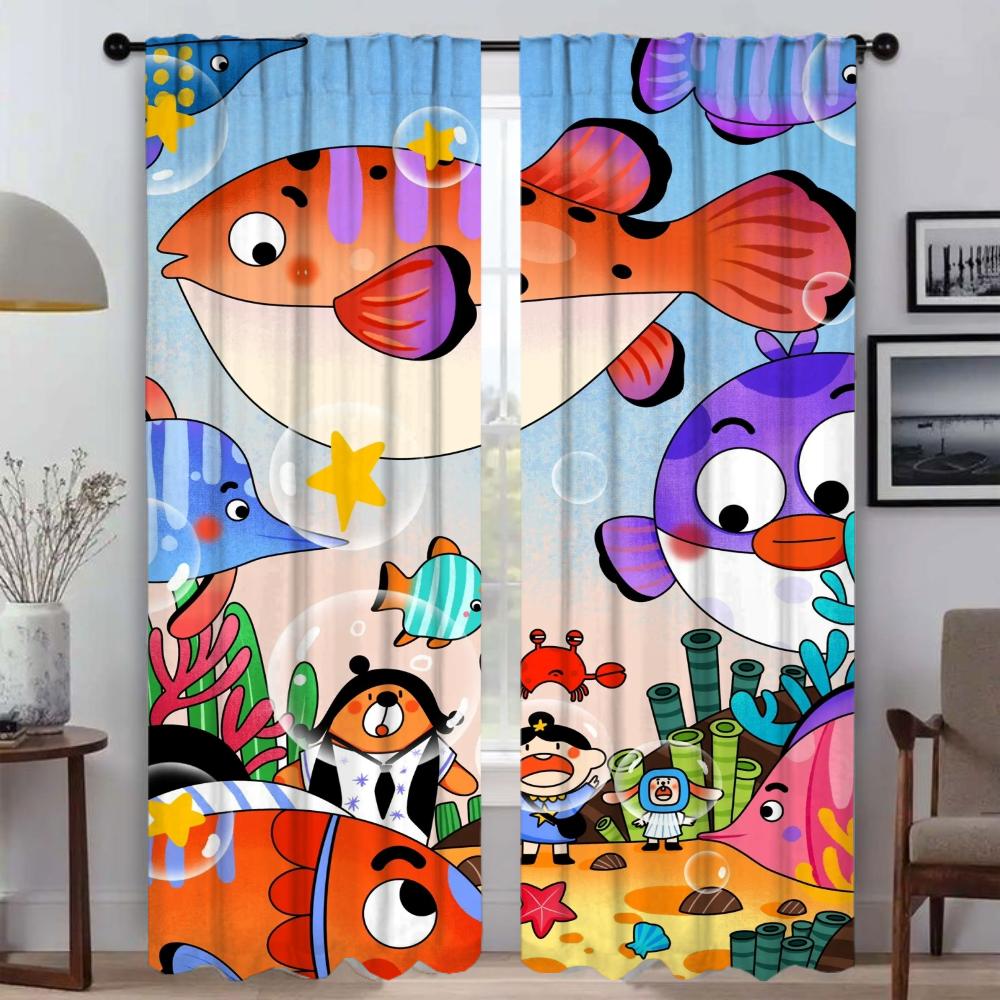 Красивые шторы с рисунком, шторы-перегородки для детской комнаты, тюль для спальни, шторы блэкаут, украшение на Хэллоуин, шторы для домашнего интерьера