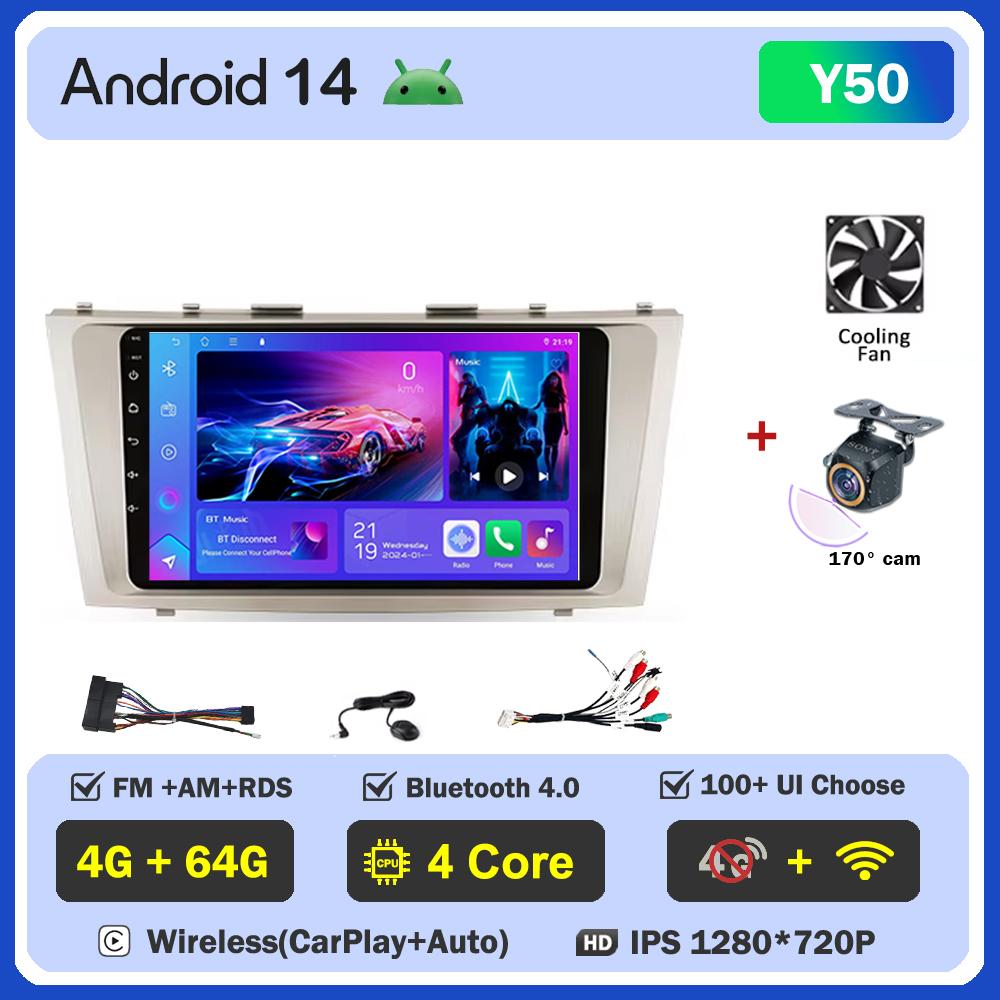 Android 14 для Toyota Camry 40 50 2006-2011 Автомобильный радиоплеер стерео головное устройство автомобильные мультимедийные интеллектуальные автомобильные системы без 2din