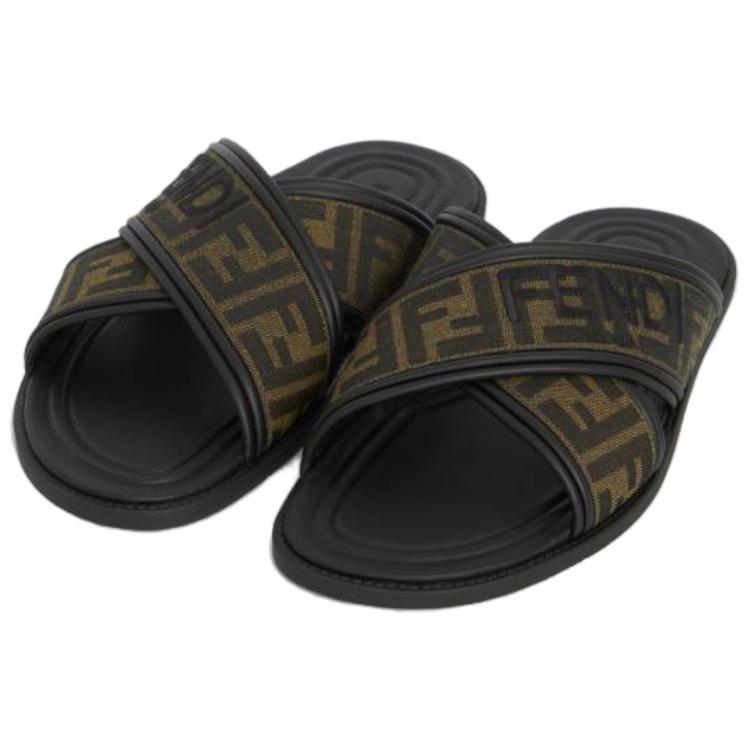 Fendi FF-jacquard slides Men's 7X1548AJZEF0R7R