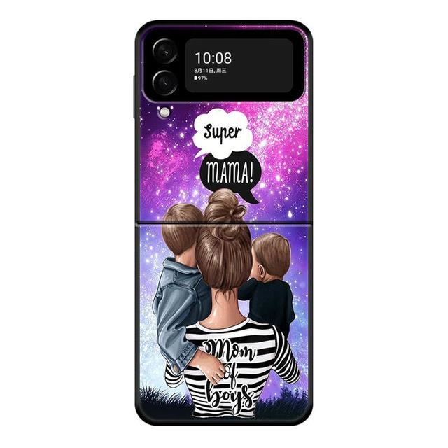 Чехол для телефона Super Mom для маленьких девочек и мальчиков для Samsung Galaxy Z Flip 4 Z Flip3 5g, чехол для Galaxy Z Flip Pc, твердый чехол Couqe Fundas