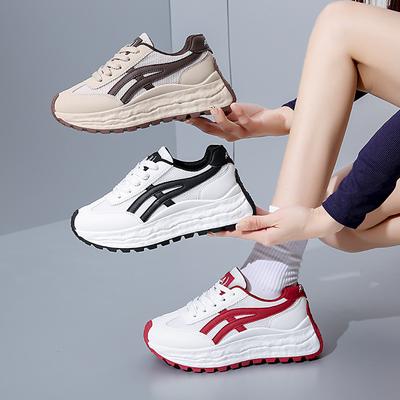 Ins корейская версия новой женской обуви для пап 2025 года, весна, студенческие беговые спортивные туфли на толстой подошве, увеличивающие рост, повседневная обувь ZY2502