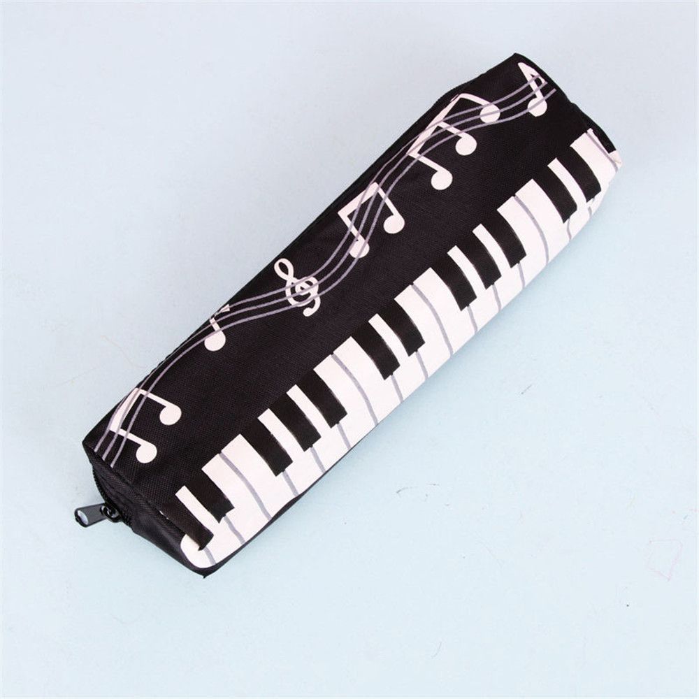 Student Stationery Pouch Musical Note Pencil Bags Square Single Layer Pencil Case Oxford Cloth
