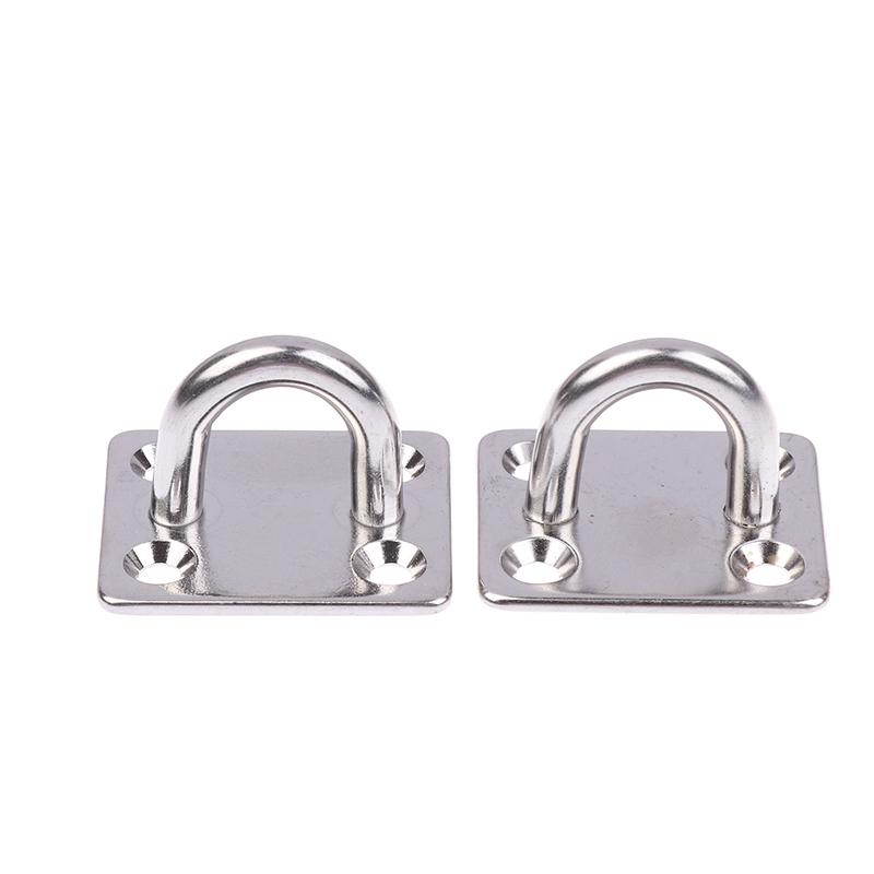 2 шт. Универсальная квадратная рым-пластина с круглым кольцом из нержавеющей стали, судовой болт, крепежная пряжка, морские аксессуары для паруса-тента