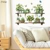 Watercolor Potted Plant Butterflies Wall Stickers for Living Room Decoration Wall Decals Bedroom Home Decor Background