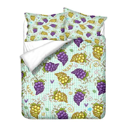 Grapes Wine Blueberry Rose Flower Bedding Duvet Doona Quilt Cover Holiday Gift