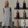 Women's Cotton Linen Long Wrap Homewear Loose Long Dresses