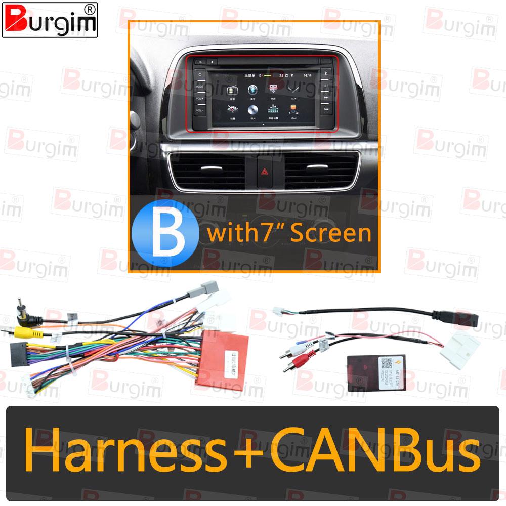 Burgim Car Android Radio Frame For Mazda CX5 CX-5 CX 5 KE 2012-2017 9 inch 2Din Stereo Panel Fascia 16PIN Harness Wire Canbus Radio Accessories 4