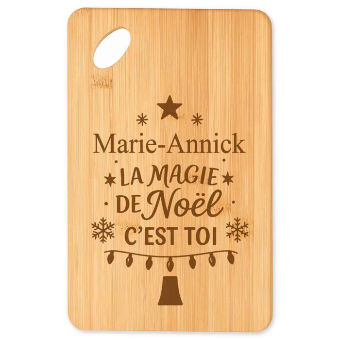 Planche à découper - PLANETEE - Marie-Annick Magie de Noël Sapin - Bambou - Gravée - Plateau apéro
