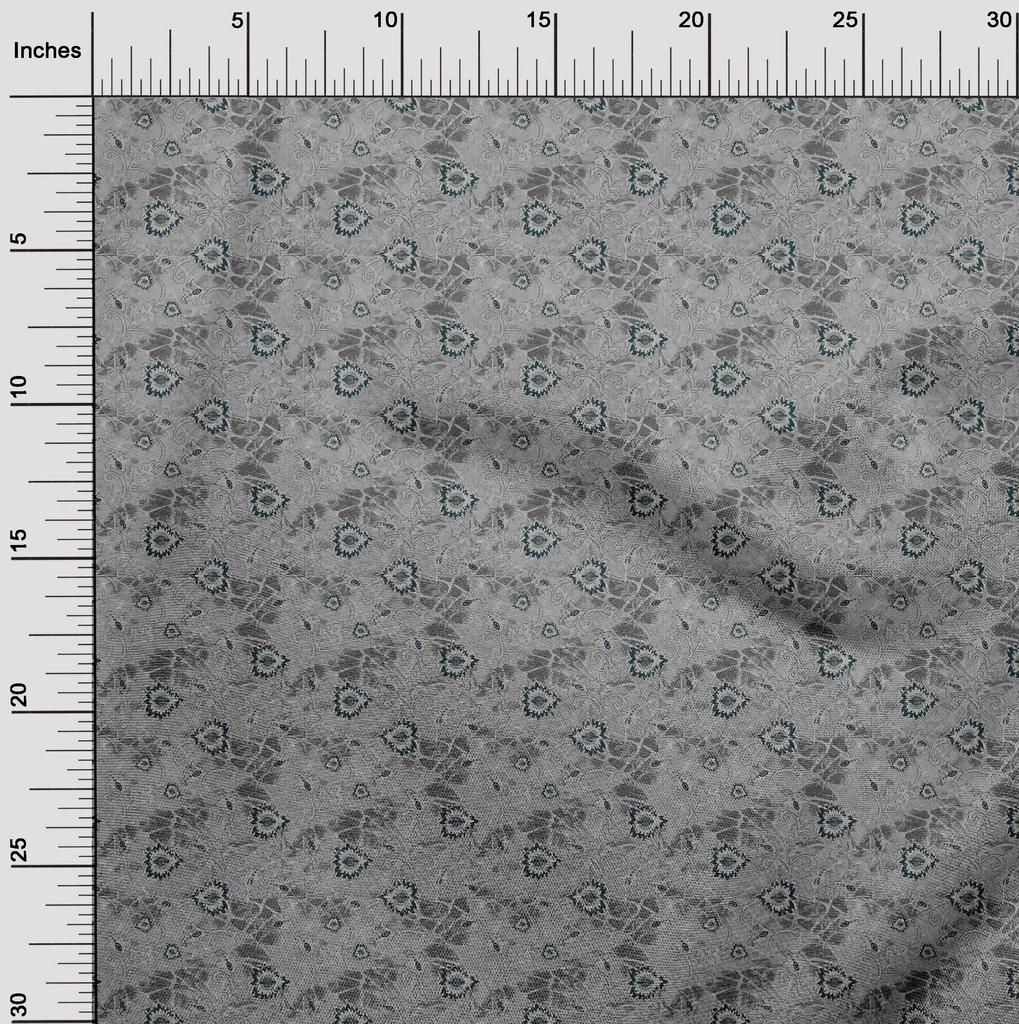 oneOone Cotton Flex Gray Fabric Batik Dress Material Fabric Print Fabric By The Yard 40 Inch