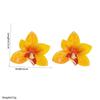 Silver Needle Flower Stud Earrings Epoxy Resin Vacation Style Earrings  Women