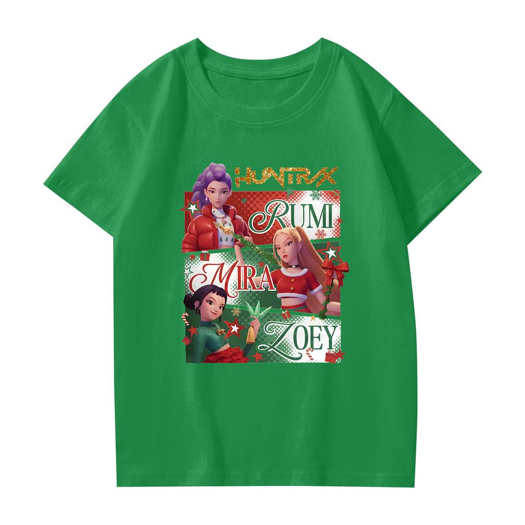 Fashionable Round Neck Short Sleeve Work Clothes Printed Tops For KID Summer Tops