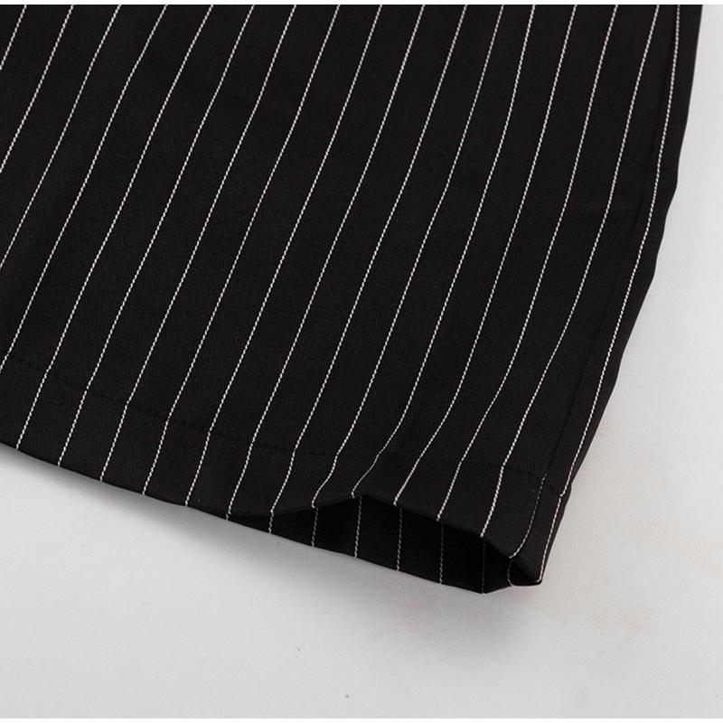 Весна-лето Модный уличный комплект из двух предметов в полоску, женские наряды, элегантная рубашка с длинным рукавом и мини-юбкой с высокой талией, костюм