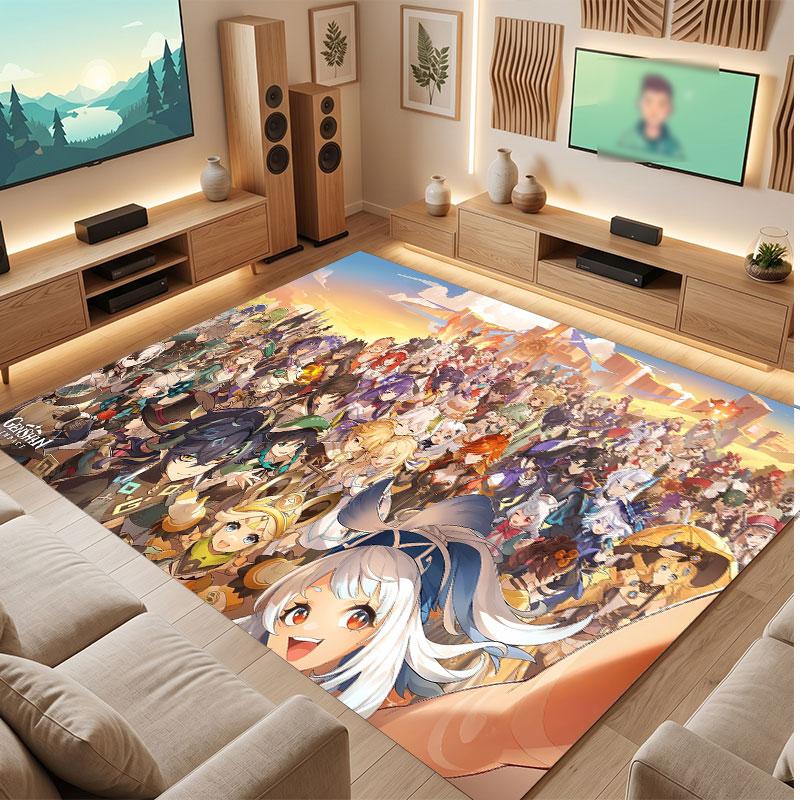 Genshin Impact Rug Soft Thick Non Slip Floor Carpet for Bedroom Living Room Home Decor