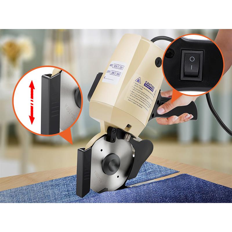 Электрический ротационный резак для ткани, резак для ткани с восьмиугольным лезвием, электрические ножницы с автоматической заточкой для многослойной ковровой кожи