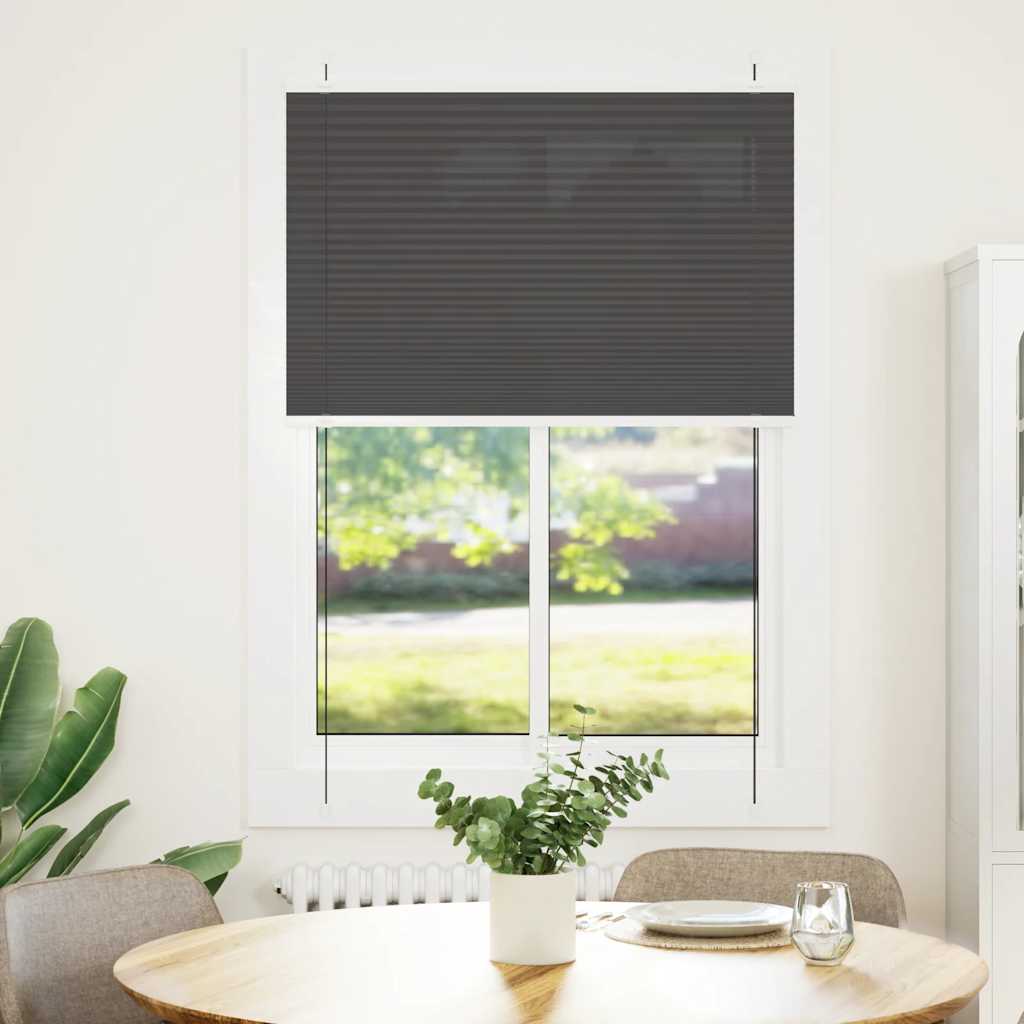 Roleta Plisowana Czarna 85X100 Cm Szerokość Tkaniny 84,4 Cm
