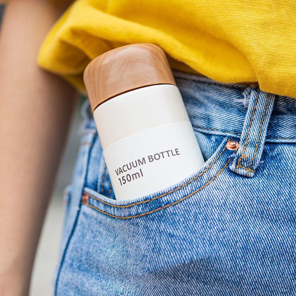 Pocket Cup Wood Grain Insulation Cup Keep Warm Thermocup Thermos Travel Water Bottle Vacuum Flask