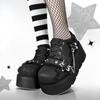Fashion Punk Metal Chain Chunky Platform Ankle Boots Women 2025 Autumn Y2K Thick Bottom Denim Boots Woman Black Gothic Lolita Shoes