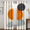 Geometric Japanese Style Nordic Wind Abstract Art Polyester Morandi Color Block Thin Curtains for Living Room Bedroom Home Decor