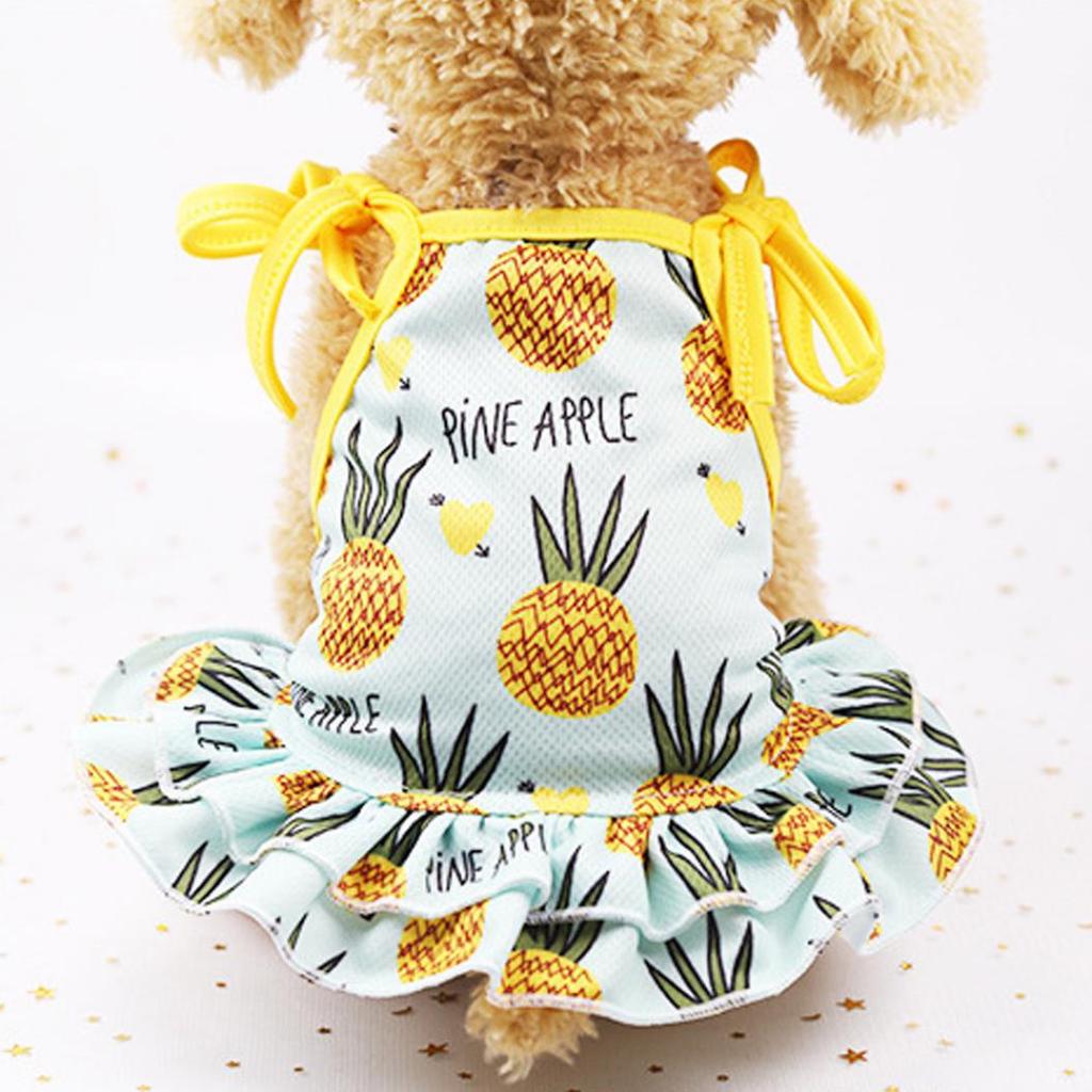 Lovely Pineapple Pet Dog Cat Dress/Vest Summer Costume Apparel Couple Outfit
