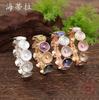 Enamel Color Round Love Elastic Bracelet, High-end Women's Versatile Heart-shaped Alloy Bracelet