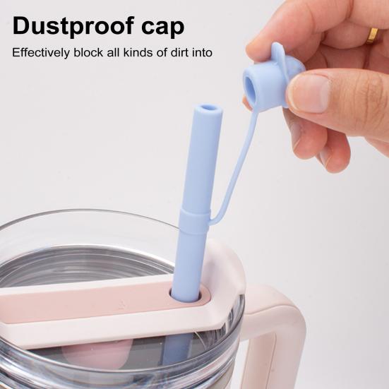 Силиконовый колпачок для соломинки, пыленепроницаемый, многоразовый, соломенный колпачок для чашек, герметичный, брызгозащищенный чехол для соломинки, подходит для различных чашек, экологически чистый аксессуар для соломинки