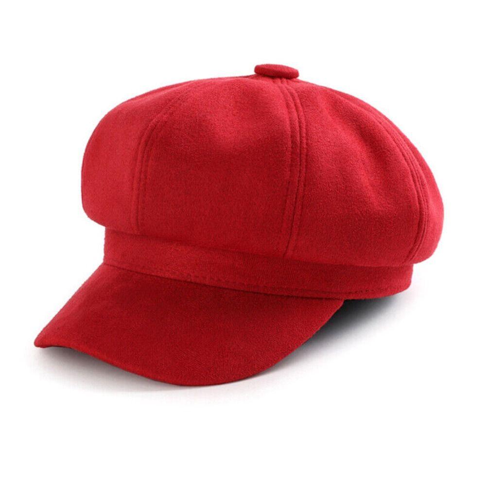 Casual Suede Fabric Hats & Caps Solid Color Adjustable Baker Cap Newsboy Hat Berets Beret Hat