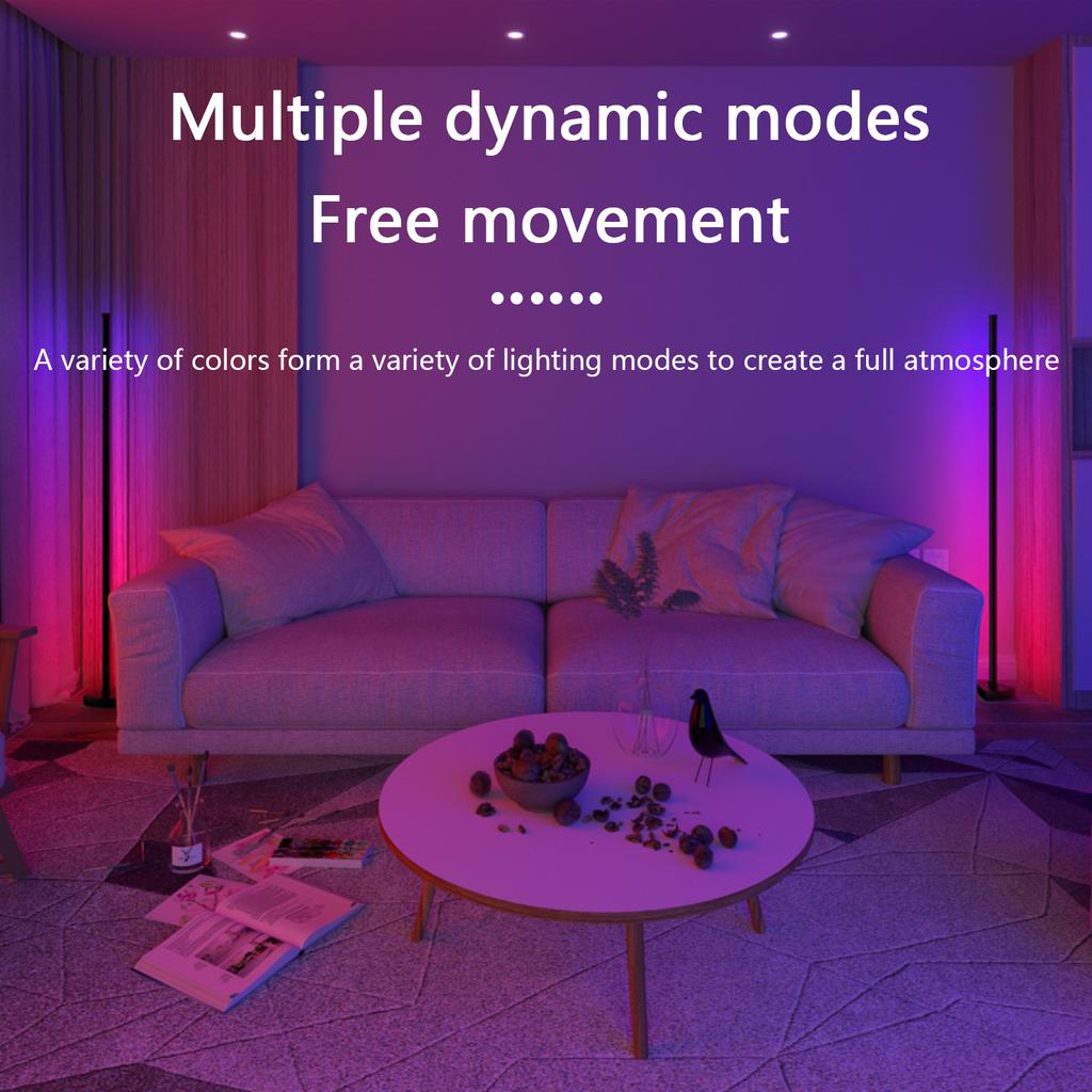 RGBIC Floor Lamp LED Corner Lamp 1000 LM Smart Modern Floor Lamp with Music Sync and 16 Million DIY Colors for Gaming Room Party