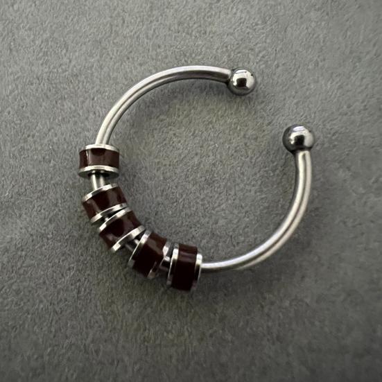 Открытое кольцо, регулируемое тонкое мастерство, облегчение беспокойства, с эмалированной бусиной, украшение для открытия, аксессуар унисекс