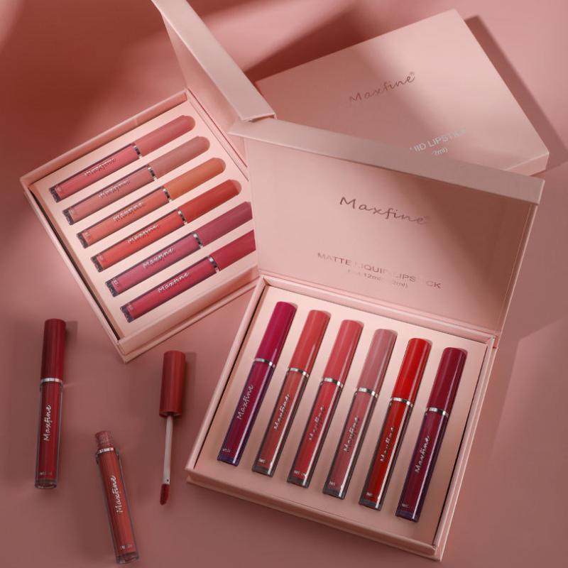 MAXFINE Губная помада-футляр Матовая без красителя, не прилипающая глазурь для губ