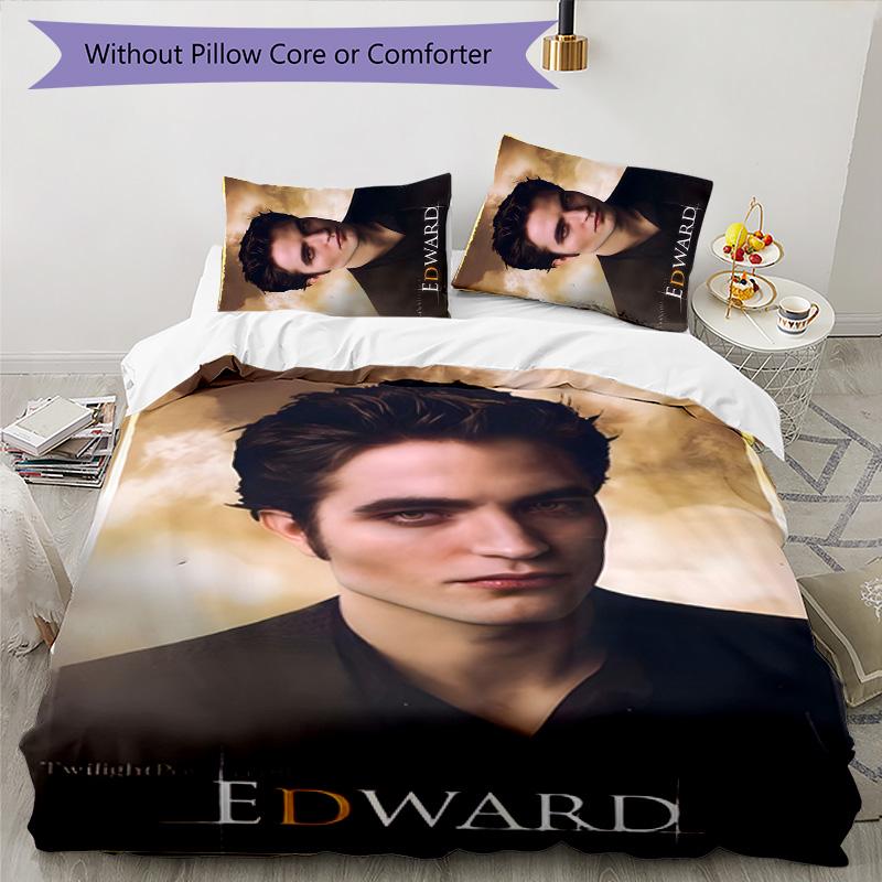 Edward Cullen 3pcs Bedding Set Duvet Cover Closure Includes 1 Duvet Cover & 2 Pillowcases for All Seasons Bedroom Home Dorm Decor