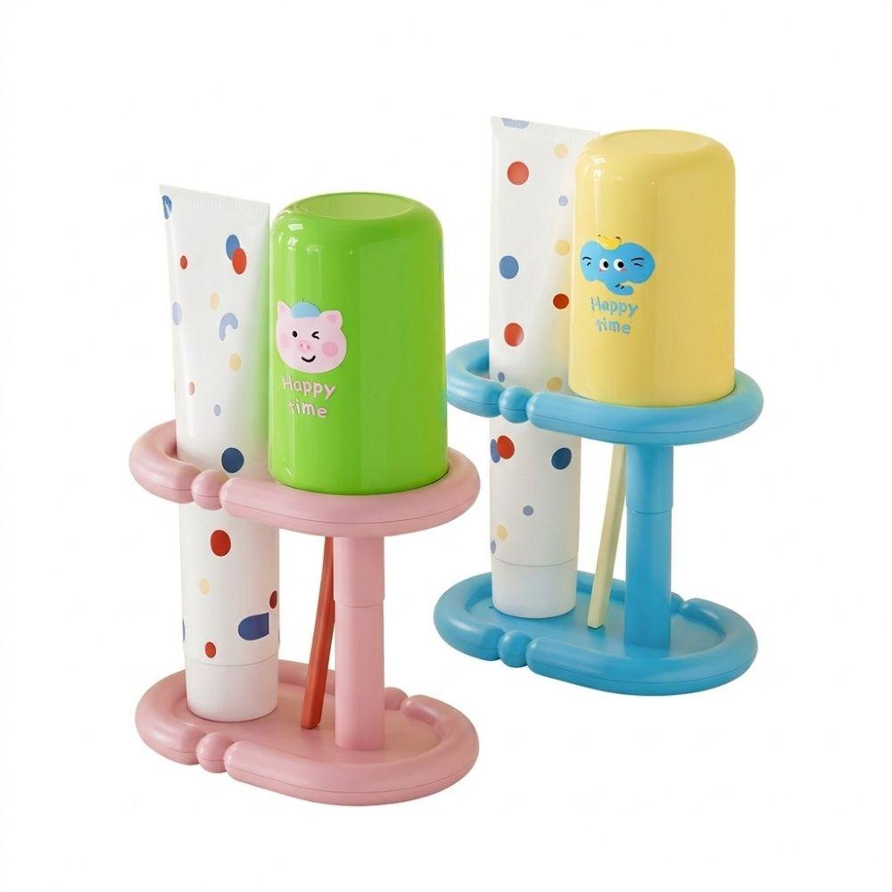 with Cup/Cover Kids Toothbrush Holder Storage Tooth Brush Stand Bathroom