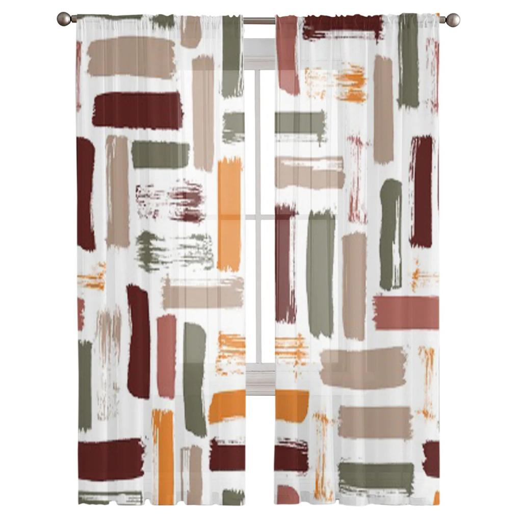 Тюлевая занавеска с абстрактным узором для гостиной, прозрачная занавеска для кухни, спальни, оконные шторы