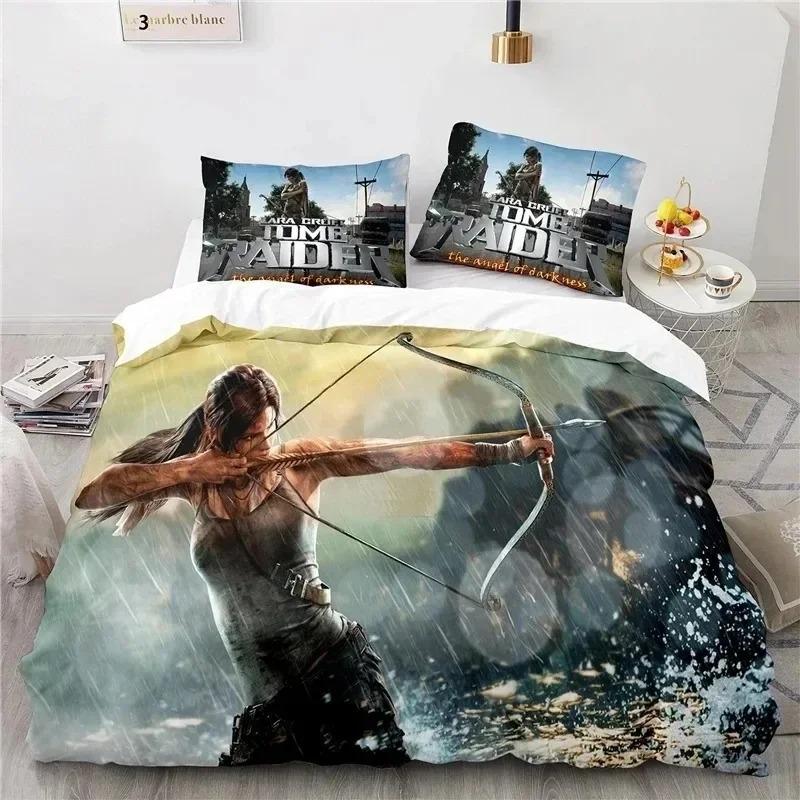 3D печать Набор постельного белья Игра Tomb Raider Спальня Мягкие Современные Покрывала Удобное Детское Пододеяльник Покрывало и Наволочка