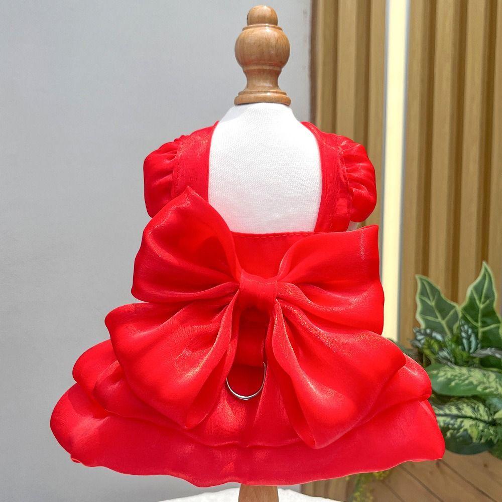 Bow Pet Dog Clothes Lovely Pet Bowknot Skirt Gift Pet Princess Skirt Pet Party Supplies
