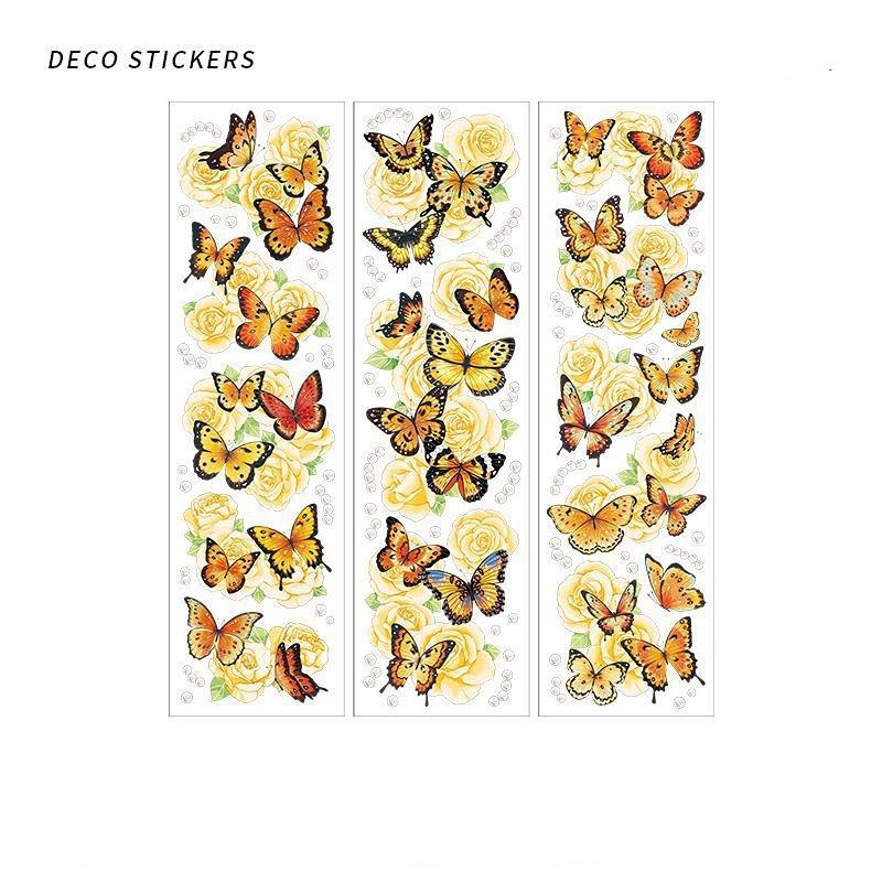 3шт красочные бабочки ПЭТ наклейки декоративные наклейки телефон ноутбук дневник журнал скрапбук