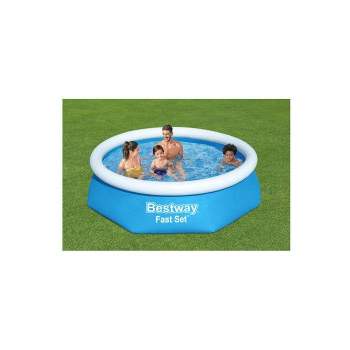Надувной бассейн - Bestway - Fast Set - Ø244x61 см - 1.880 литров - Картриджный фильтр 1249 л/ч