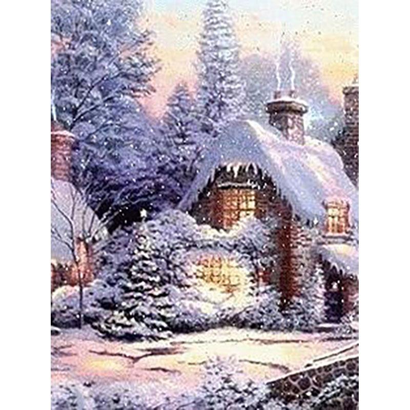 Diy 5D алмазная живопись полная круглая дрель зимняя природа вышивка крестиком мозаика Смола Алмазная вышивка набор снежный пейзаж декор