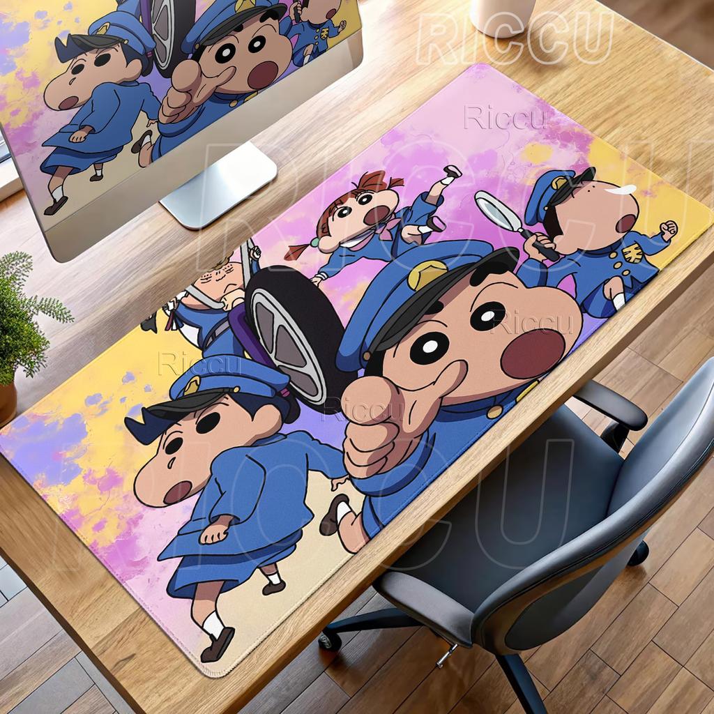 Anime Gaming Mouse Pads C-Crayon Shin-Chans Extended Aesthetics Deskmat Anti-slip Rubber Table Mats PC Computer Lock-edge Carpet