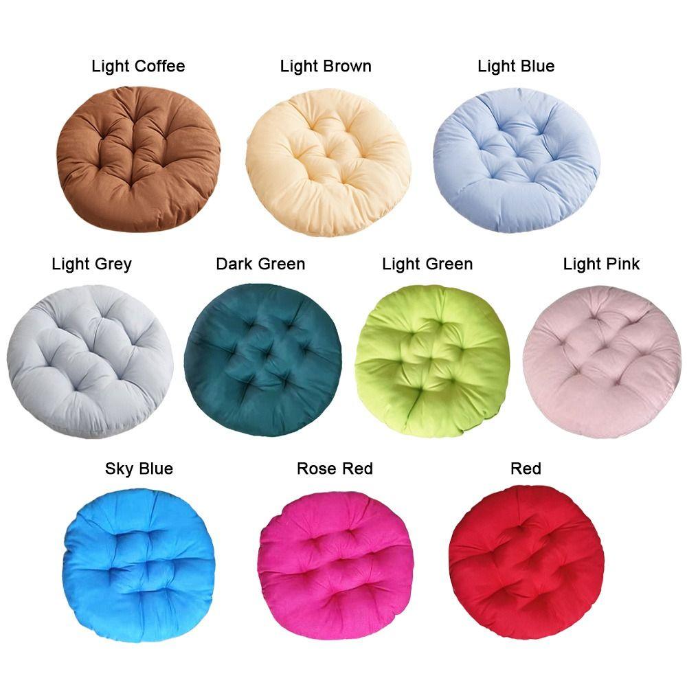 Solid Color Round Pad Thicken Round Cushion Durable Tatami Mat Dining