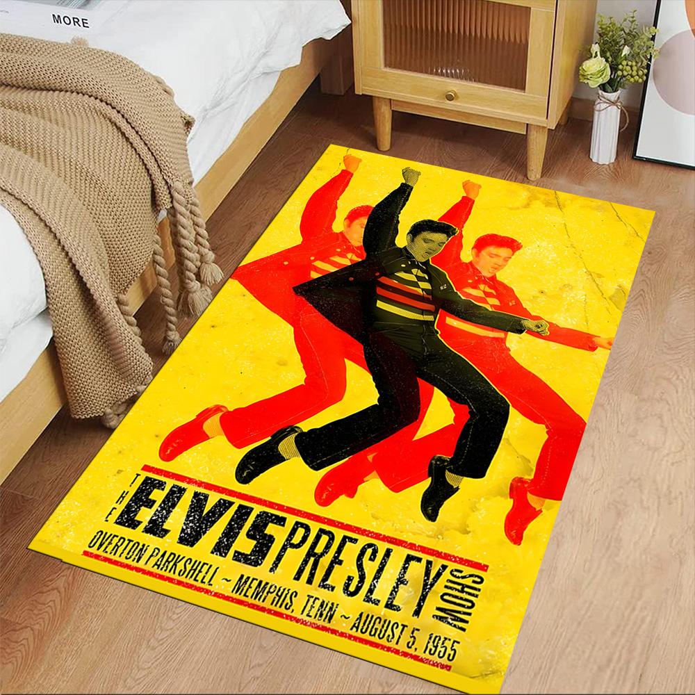 Elvis Presley Floor Mat Design for Kitchen Playrooms Study room Foyer Anti-slip Rug Decorate Offices Luxury Gift for Birthday, Christmas, Wedding
